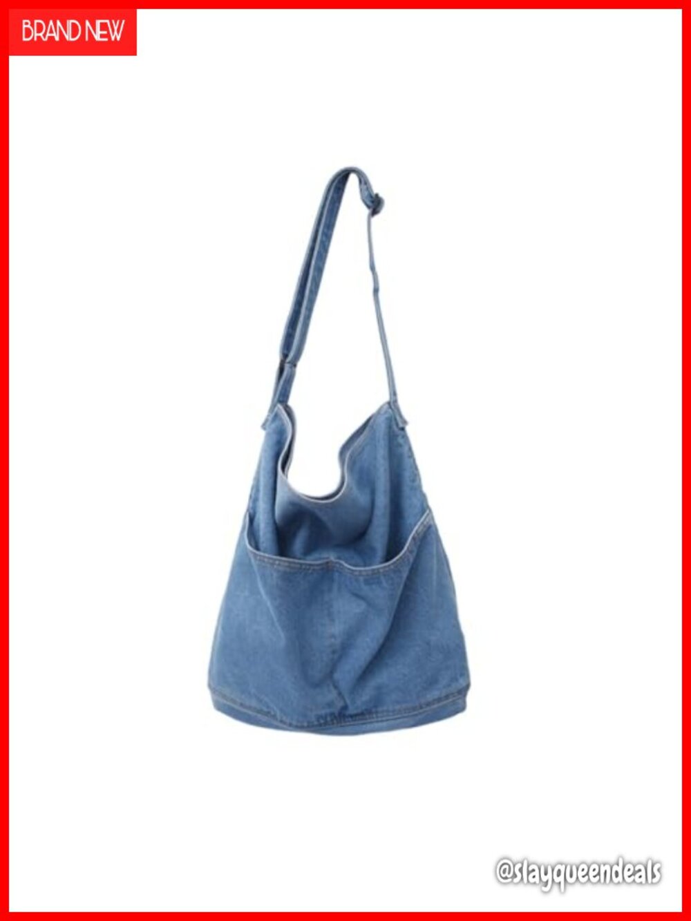 Denim Canvas Messenger Shoulder Bag Crossbody Tote 13"